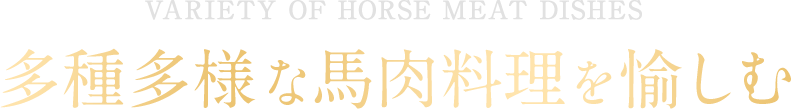 多種多様な馬肉料理を愉しむ