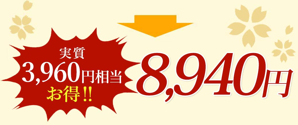 実質2,840円相当お得！！8,940円